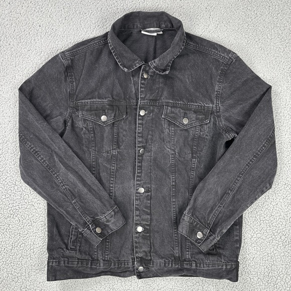 Nickelodeon Hey Arnold! Denim Jacket Men Large Black Cartoons Jean Trucker Logo - Picture 2 of 16